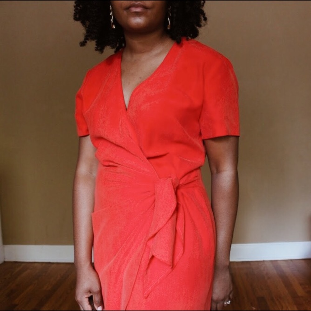 Vintage Red Wrap Dress